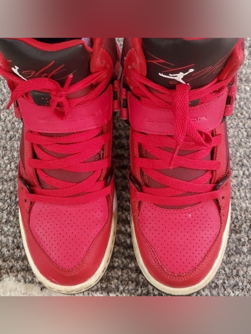 Air Jordan Flight 45 High Gym Red Sneakers 7Y